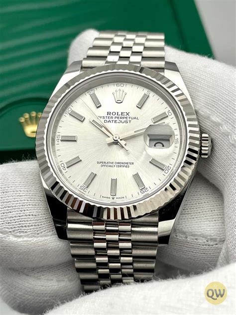 rolex datejust 41 silver dial.